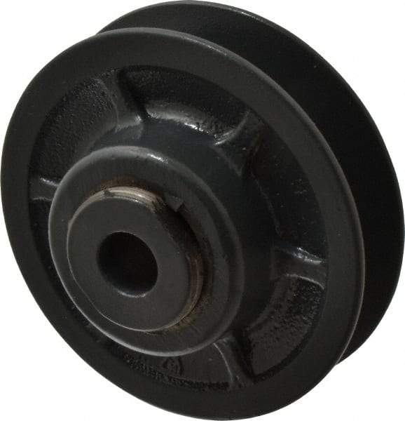 Browning - 1/2" Inside Diam x 3.15" Outside Diam, 1 Groove, Variable Pitched Sheave - Belt Sections 3L, 4L, A, 5L & B, 1-7/8" Sheave Thickness, 21/32 to 1" Face Width - Industrial Tool & Supply
