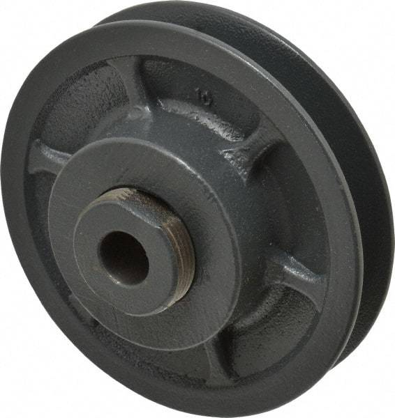 Browning - 1/2" Inside Diam x 3-3/4" Outside Diam, 1 Groove, Variable Pitched Sheave - Belt Sections 3L, 4L, A, 5L & B, 1-7/8" Sheave Thickness, 21/32 to 1-1/32" Face Width - Industrial Tool & Supply