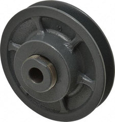 Browning - 1/2" Inside Diam x 3-3/4" Outside Diam, 1 Groove, Variable Pitched Sheave - Belt Sections 3L, 4L, A, 5L & B, 1-7/8" Sheave Thickness, 21/32 to 1-1/32" Face Width - Industrial Tool & Supply