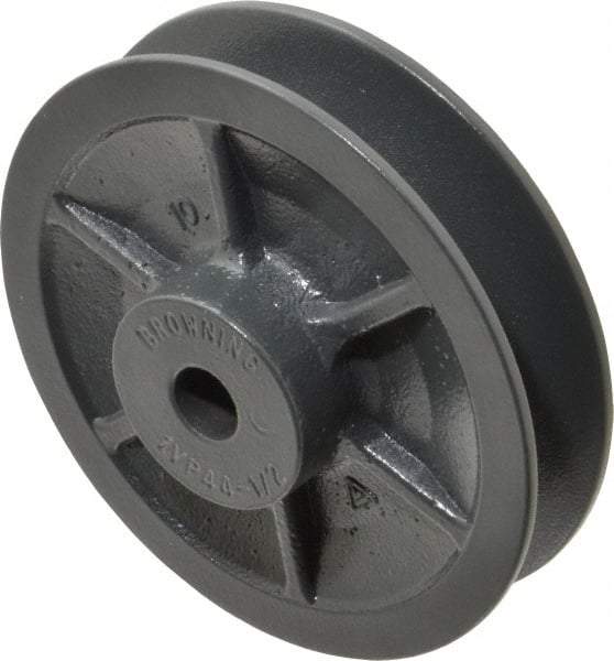 Browning - 1/2" Inside Diam x 4.15" Outside Diam, 1 Groove, Variable Pitched Sheave - Belt Sections 3L, 4L, A, 5L & B, 1-7/8" Sheave Thickness, 21/32 to 1-1/32" Face Width - Industrial Tool & Supply