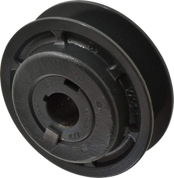 Browning - 7/8" Inside Diam x 4.15" Outside Diam, 1 Groove, Variable Pitched Sheave - Belt Sections 3L, 4L, A, 5L & B, 1-7/8" Sheave Thickness, 21/32 to 1-1/32" Face Width - Industrial Tool & Supply