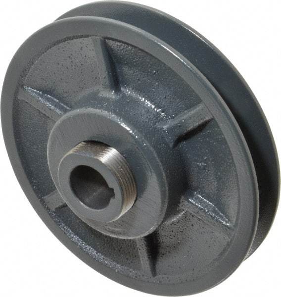 Browning - 3/4" Inside Diam x 4-3/4" Outside Diam, 1 Groove, Variable Pitched Sheave - Belt Sections 3L, 4L, A, 5L, B & 5V, 1-15/16" Sheave Thickness, 11/16 to 1-1/16" Face Width - Industrial Tool & Supply