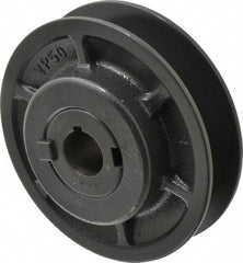 Browning - 7/8" Inside Diam x 4-3/4" Outside Diam, 1 Groove, Variable Pitched Sheave - Belt Sections 3L, 4L, A, 5L & B, 2-5/32" Sheave Thickness, 11/16 to 1-1/16" Face Width - Industrial Tool & Supply