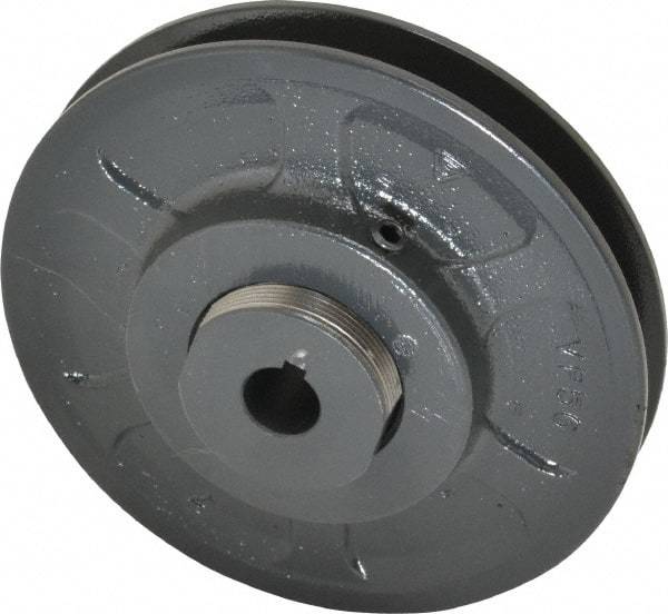 Browning - 5/8" Inside Diam x 5.35" Outside Diam, 1 Groove, Variable Pitched Sheave - Belt Sections 3L, 4L, A, 5L & B, 1-7/8" Sheave Thickness, 11/16 to 1-1/16" Face Width - Industrial Tool & Supply