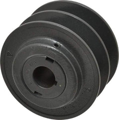 Browning - 7/8" Inside Diam x 3.95" Outside Diam, 2 Groove, Variable Pitched Sheave - Belt Sections 3L, 4L, A, 5L & B, 3" Sheave Thickness, 1-3/8 to 2" Face Width - Industrial Tool & Supply