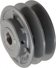 Browning - 7/8" Inside Diam x 4-3/4" Outside Diam, 2 Groove, Variable Pitched Sheave - Belt Sections 3L, 4L, A, 5L & B, 3" Sheave Thickness, 1-3/8 to 2" Face Width - Industrial Tool & Supply