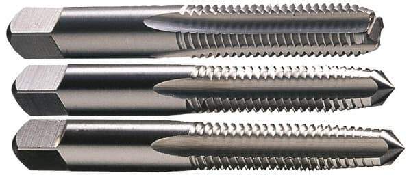 Hertel - #10-24 UNC, 4 Flute, Bottoming, Plug & Taper, Bright Finish, High Speed Steel Tap Set - 2-3/8" OAL, 2B/3B Class of Fit - Industrial Tool & Supply