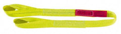 Lift-All - 3' Long x 4" Wide, 11,500 Lb Vertical Capacity, 2 Ply, Polyester Web Sling - 9,200 Lb Choker Capacity, Yellow - Industrial Tool & Supply