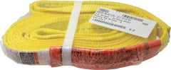 Lift-All - 12' Long x 1" Wide, 1,600 Lb Vertical Capacity, 1 Ply, Polyester Web Sling - 1,250 Lb Choker Capacity, Yellow, with Web Sling for Lifting - Industrial Tool & Supply