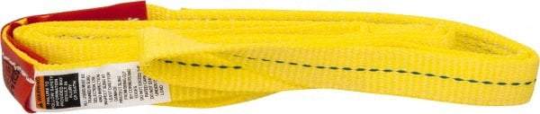 Lift-All - 6' Long x 1" Wide, 1,600 Lb Vertical Capacity, 1 Ply, Polyester Web Sling - 1,250 Lb Choker Capacity, Yellow, with Web Sling for Lifting - Industrial Tool & Supply