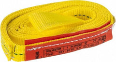 Lift-All - 8' Long x 1" Wide, 1,600 Lb Vertical Capacity, 1 Ply, Polyester Web Sling - 1,250 Lb Choker Capacity, Yellow, with Web Sling for Lifting - Industrial Tool & Supply
