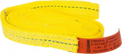Lift-All - 10' Long x 1" Wide, 1,600 Lb Vertical Capacity, 1 Ply, Polyester Web Sling - 1,250 Lb Choker Capacity, Yellow, with Web Sling for Lifting - Industrial Tool & Supply