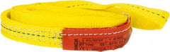 Lift-All - 12' Long x 1" Wide, 1,600 Lb Vertical Capacity, 1 Ply, Polyester Web Sling - 1,250 Lb Choker Capacity, Yellow - Industrial Tool & Supply