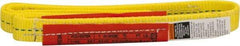 Lift-All - 3' Long x 1" Wide, 1,600 Lb Vertical Capacity, 1 Ply, Polyester Web Sling - 1,250 Lb Choker Capacity, Yellow - Industrial Tool & Supply