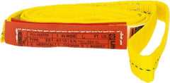 Lift-All - 6' Long x 1" Wide, 1,600 Lb Vertical Capacity, 1 Ply, Polyester Web Sling - 1,250 Lb Choker Capacity, Yellow - Industrial Tool & Supply