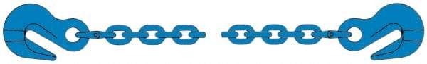 Pewag - 10' Long, 17,900 Lb Basket Capacity, 17,900 Lb Vertical Capacity, 1 Ply, Alloy Steel Web Sling - 17,900 Lb Choker Capacity, SGG Chain Sling, 1/2" Diam Chain, Blue, with 1 Grab Hook on Each End - Industrial Tool & Supply