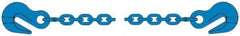 Pewag - 10' Long, 17,900 Lb Basket Capacity, 17,900 Lb Vertical Capacity, 1 Ply, Alloy Steel Web Sling - 17,900 Lb Choker Capacity, SGG Chain Sling, 1/2" Diam Chain, Blue, with 1 Grab Hook on Each End - Industrial Tool & Supply