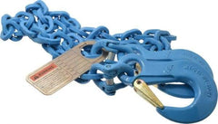 Pewag - 5' Long, 5,200 Lb Basket Capacity, 5,200 Lb Vertical Capacity, 1 Ply, Alloy Steel Web Sling - 4,500 Lb Choker Capacity, SSS Chain Sling, 9/32" Diam Chain, Blue, with Sling Hooks on Each End - Industrial Tool & Supply