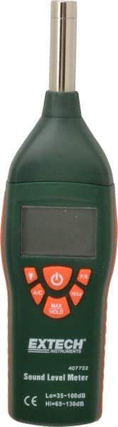 Extech - A and C Frequency Weight, LCD Display Sound Meter - 65 to 130 Decibels - Industrial Tool & Supply