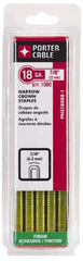 Porter-Cable - 5/8" Long x 1/4" Wide, 18 Gauge Narrow Crown Construction Staple - Grade 2 Steel, Galvanized Finish - Industrial Tool & Supply