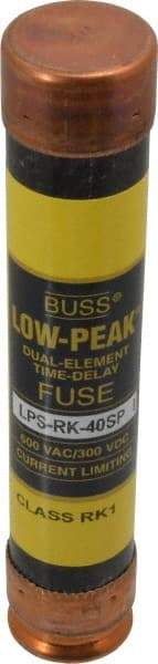 Cooper Bussmann - 300 VDC, 600 VAC, 40 Amp, Time Delay General Purpose Fuse - Fuse Holder Mount, 5-1/2" OAL, 100 at DC, 300 at AC (RMS) kA Rating, 1-1/16" Diam - Industrial Tool & Supply