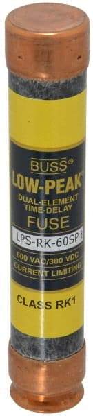 Cooper Bussmann - 300 VDC, 600 VAC, 60 Amp, Time Delay General Purpose Fuse - Fuse Holder Mount, 5-1/2" OAL, 100 at DC, 300 at AC (RMS) kA Rating, 1-1/16" Diam - Industrial Tool & Supply