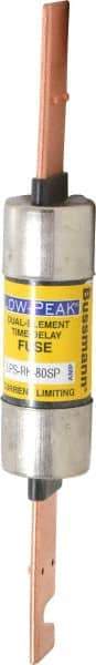 Cooper Bussmann - 300 VDC, 600 VAC, 80 Amp, Time Delay General Purpose Fuse - Bolt-on Mount, 7-7/8" OAL, 100 at DC, 300 at AC (RMS) kA Rating, 1-5/16" Diam - Industrial Tool & Supply