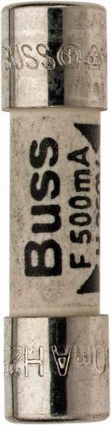 Cooper Bussmann - 250 VAC, 32 VDC, 0.5 Amp, Fast-Acting Miniature Ceramic Fuse - 20mm OAL, 5mm Diam - Industrial Tool & Supply