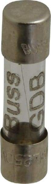 Cooper Bussmann - 250 VAC, 32 VDC, 0.25 Amp, Fast-Acting Miniature Glass Fuse - 20mm OAL, 5mm Diam - Industrial Tool & Supply