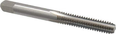 Kennametal - 1/4-20 UNC 2B 4 Flute Bright Finish High Speed Steel Straight Flute Standard Hand Tap - Bottoming, Right Hand Thread, 2-1/2" OAL, 1" Thread Length, H5 Limit, Oversize - Exact Industrial Supply