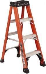 Louisville - 4 Steps, 4' High, Type IAA Rating, Fiberglass Step Ladder - 375 Lb Capacity, 18-7/8" Base Width - Industrial Tool & Supply