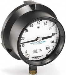 Ashcroft - 6" Dial, 1/2 Thread, 30-0-60 Scale Range, Pressure Gauge - Lower Connection Mount, Accurate to 0.5% of Scale - Industrial Tool & Supply