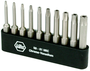 10 Piece - T7s; T8s; T9s; T10s; T15s; T20s; T25s; T27s; T30s; T40s - Security Torx Power Bit Bel Pack Set with Holder - Industrial Tool & Supply