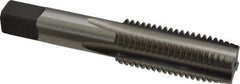 Kennametal - 7/8-9 UNC 3B 4 Flute Bright Finish High Speed Steel Straight Flute Standard Hand Tap - Plug, Right Hand Thread, 4.69" OAL, 2.219" Thread Length, H4 Limit, Oversize - Exact Industrial Supply