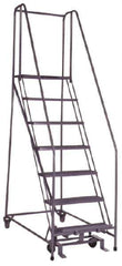 Ballymore - 100" 7 Step Ladder - 350 Lb Capacity, 70" Platform Height, 30" Base Width x 53" Depth, Grip Strut - Industrial Tool & Supply