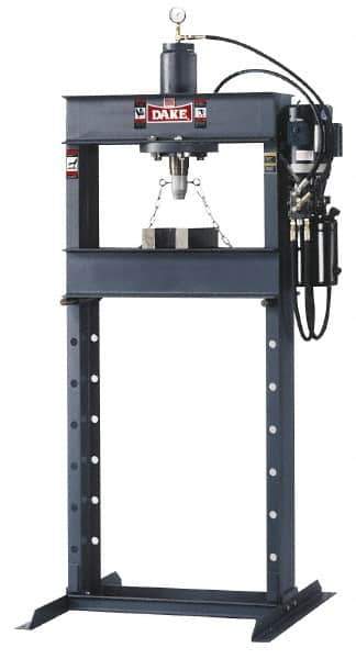 Dake - 25 Ton Hydraulic Shop Press - 10 Inch Stroke, 1 HP, Single Phase - Industrial Tool & Supply