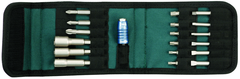 19 Piece - Slotted: 4.5-6.5mm Phillips: #1-3; Square #1-3; Torx® Insert: T10-T30. Nut Setters-Power 1/4"; 5/16"; 3/8" Magnetic - Quick Change Insert/Power Bit Belt Pack Set - Industrial Tool & Supply