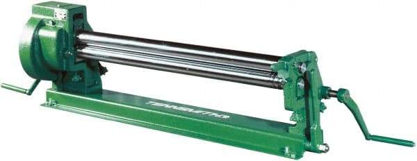 Tennsmith - 26 Gauge Max Stainless Steel Capacity, 36 Inch Max Forming Width, Bench Machine, Manual Slip Roll - 51 Inch Overall Width, x 19 Inch Overall Height, 2 Inch Slip Roll Diameter, 3/16, 1/4, 5/16 Inch Wire Groove Width - Industrial Tool & Supply