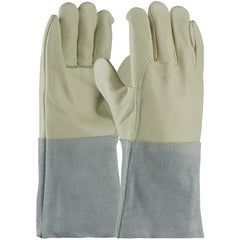 ‎75-2026/L Welders / Foundry Gloves - Mig Tig - Top Grain Cowhide - Leather Gauntlet Cuff - Sewn w/Kevlar - Exact Industrial Supply