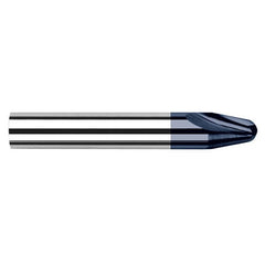 Runner Cutters - 0.0310″ (1/32) Radius × 0.3900″ (25/64) Length of Cut × 5° per side Carbide Runner Cutter, 2 Flutes, AlTiN Coated