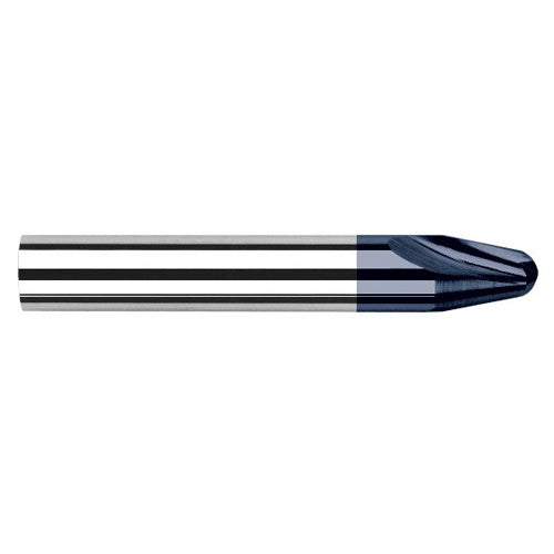 Runner Cutters - 0.0250″ Radius × 0.1620″ Length of Cut × 15° per side Carbide Runner Cutter, 2 Flutes, AlTiN Coated