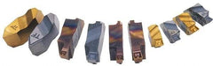 Tool-Flo - 3110FLG Grade GP3, 2.79mm Cutting Width Carbide Grooving Insert - 4.57mm Max Depth of Cut, Left Hand, 0.005 to 0.01" Corner Radius, TiN Finish - Industrial Tool & Supply
