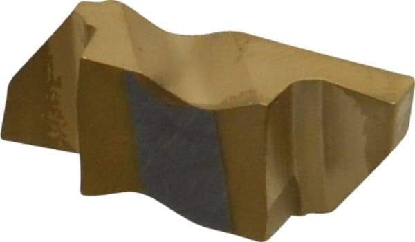 Tool-Flo - 3094FLG Grade GP50, 2.39mm Cutting Width Carbide Grooving Insert - 4.57mm Max Depth of Cut, Right Hand, 0.005 to 0.01" Corner Radius, TiN Finish - Industrial Tool & Supply