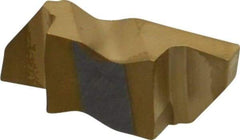 Tool-Flo - 3094FLG Grade GP50, 2.39mm Cutting Width Carbide Grooving Insert - 4.57mm Max Depth of Cut, Right Hand, 0.005 to 0.01" Corner Radius, TiN Finish - Industrial Tool & Supply