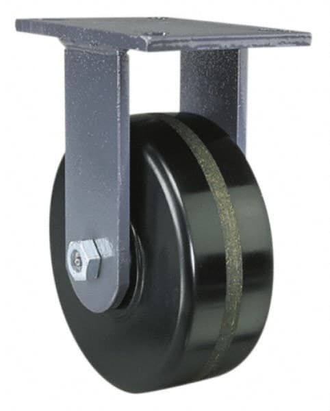 Hamilton - 6" Diam x 3" Wide x 8" OAH Top Plate Mount Rigid Caster - Industrial Tool & Supply