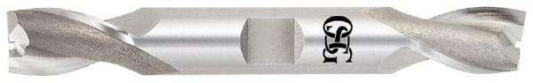 OSG - 19/32", 1-1/8" LOC, 5/8" Shank Diam, 4-1/2" OAL, 2 Flute, Cobalt Square End Mill - Double End, Uncoated, Spiral Flute, 30° Helix, Centercutting, Right Hand Cut, Right Hand Flute, Series 522 - Industrial Tool & Supply