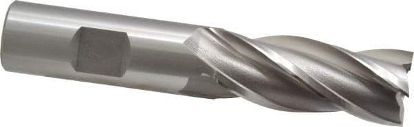 OSG - 20mm, 1-7/8" LOC, 3/4" Shank Diam, 4-1/8" OAL, 4 Flute, Cobalt Square End Mill - Single End, Uncoated, Spiral Flute, 30° Helix, Right Hand Cut, Right Hand Flute, Series 581 - Industrial Tool & Supply