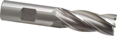 OSG - 20mm, 1-7/8" LOC, 3/4" Shank Diam, 4-1/8" OAL, 4 Flute, Cobalt Square End Mill - Single End, Uncoated, Spiral Flute, 30° Helix, Right Hand Cut, Right Hand Flute, Series 581 - Industrial Tool & Supply