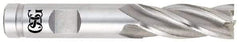 OSG - 3/4", 2-1/4" LOC, 3/4" Shank Diam, 4-1/2" OAL, 4 Flute, Cobalt Square End Mill - Single End, Uncoated, Spiral Flute, 30° Helix, Centercutting, Right Hand Cut, Right Hand Flute, Series 548 - Industrial Tool & Supply