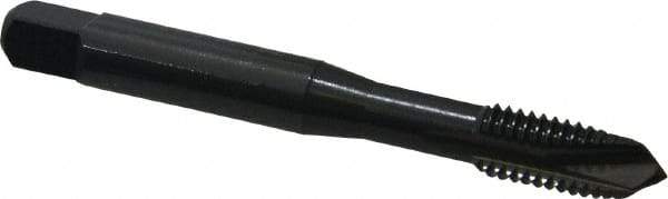 OSG - M8x1.25 Metric Coarse, 3 Flute, Oxide Finish, Vanadium High Speed Steel Spiral Point Tap - Plug Chamfer, Right Hand Thread, 2-23/32" OAL, 1-1/8" Thread Length, 0.318" Shank Diam, 6H Class of Fit - Exact Industrial Supply